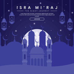 isra miraj banner illustration in flat design