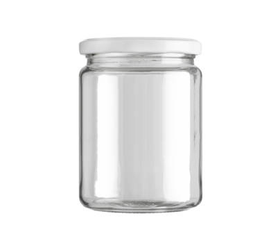 Glass jar close up isolated on a transparent background