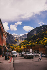 Town of Telluride in the fall - foliage and aspens