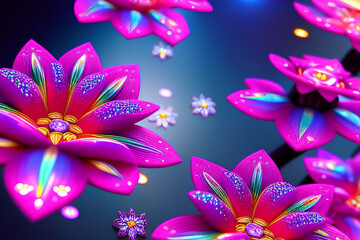 super colorful magical flowers - generated by generative AI