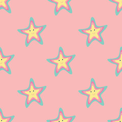 seamless pattern with starfish