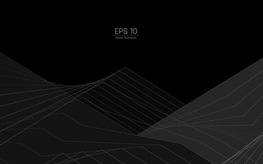 futuristic abstract background. Server, internet, speed. Futuristic tunnel HUD. Motion graphics for an abstract data center .vector illustrator,eps10,wireframe,darck  background