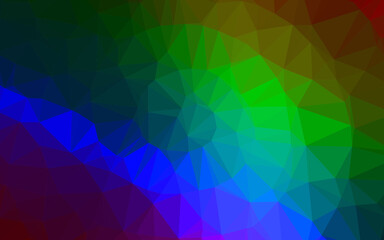 Fototapeta premium Dark Multicolor, Rainbow vector shining triangular background.
