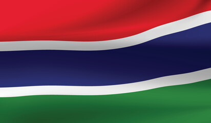 Gambia flag background.Waving Gambian flag vector