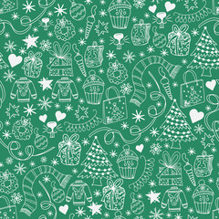 Beautiful Christmas pattern. Christmas wrapping paper. New Year vector decor.