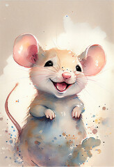 Cute smiling baby mouse