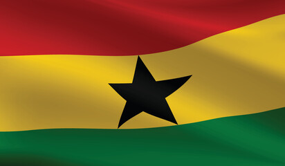 Ghana flag background.Waving Ghana flag vector
