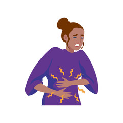 person with stomachache