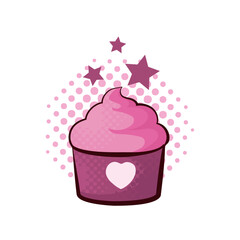 cupcake with hearts
