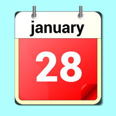 day on the calendar, vector image format, January 28