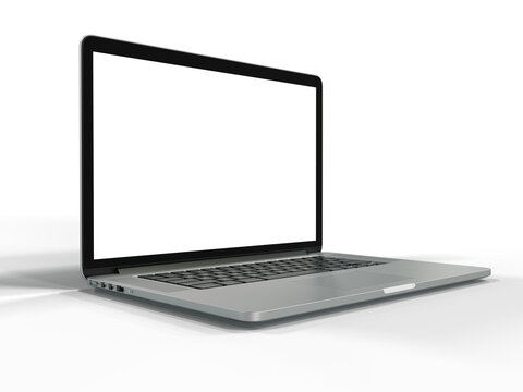Realistic laptop mockup, side angle, transparent background high quality details - 3d rendering
