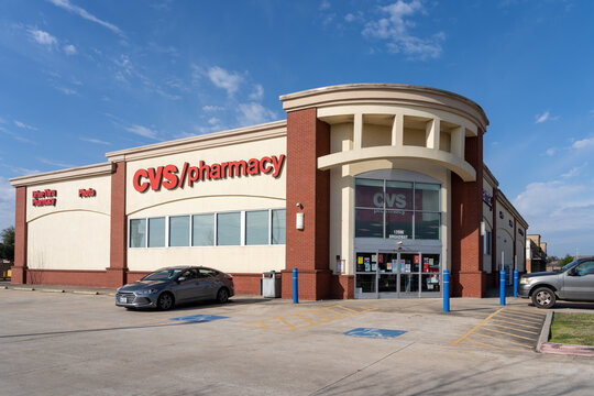 Houston, TX,  USA - March 9, 2022: A CVS Pharmacy drugstore in Houston, TX,  USA.  CVS Pharmacy is a subsidiary of the American retail and health care company CVS Health.