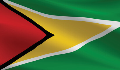 Guyana flag background.Waving Guyana flag vector.