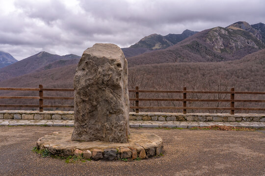 Valdeon viewpoint in the Picos de Europa National Park in Spain