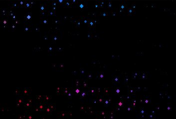 Dark blue, red vector backdrop with lines, circles, rhombus.