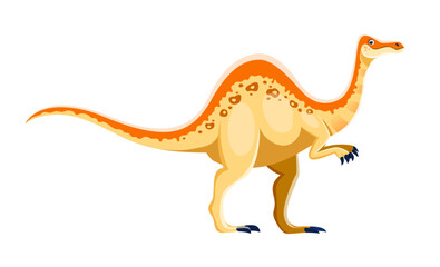 Cartoon Deinocheirus dinosaur character. Mesozoic era wildlife animal, isolated prehistoric beast or lizard. Extinct creature, paleontology reptile or dinosaur vector comical personage