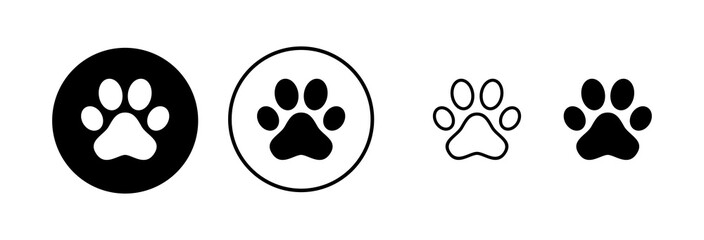 Paw icon vector illustration. paw print sign and symbol. dog or cat paw - obrazy, fototapety, plakaty