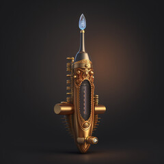 Naklejka premium Concept of a cyberpunk toothbrush, created with Generative AI technology