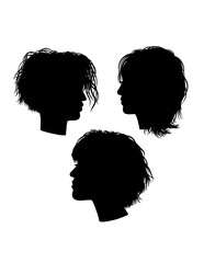 Girl short hair hairstyle silhouette