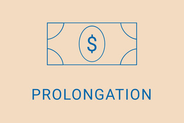 Obraz premium prolongation . Minimalist dollar image. Simple illustration on financial theme. prolongation blue logo. Beige XX background. Economic banner.ART blur