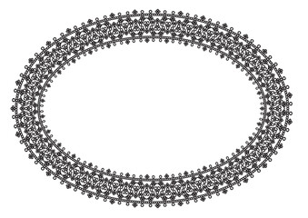 ハート柄レースの楕円形フレーム