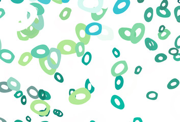 Light Green, Yellow vector background with bubbles.
