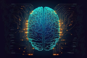 AI-based brain-based digital paradigm shift technologies Generative AI - obrazy, fototapety, plakaty
