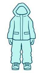 スノーボードウェア、スキーウェア、上下青
