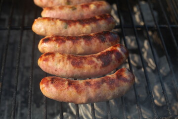 sausages on the grill