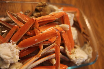 seafood on a dinner plate