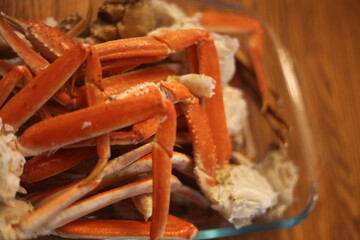 Shellfish on a dinner plate 