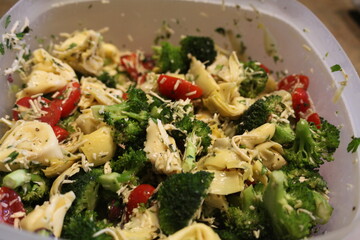 pasta with mushrooms and vegetables
