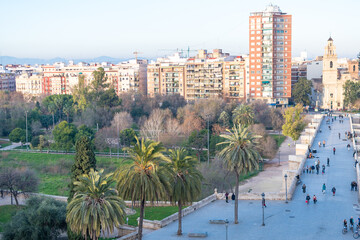 Vista de la ciudad de Valencia desde las Torres de Serranos. 