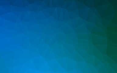 Dark Blue, Green vector shining triangular background.