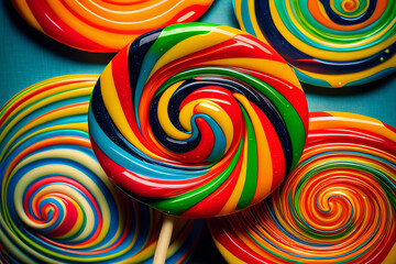 Fototapeta na wymiar Lollipops Galore - Generative AI