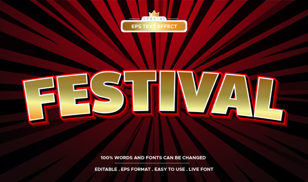 Festival, carnival, new year, circus text effect editable
