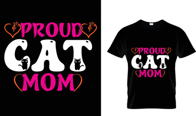 Proud cat mom t-shirt design