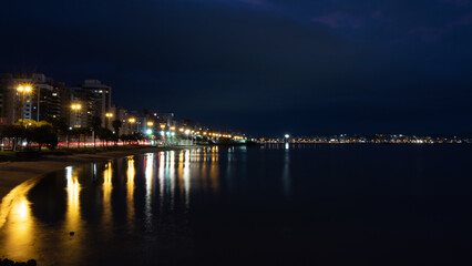 Fototapeta na wymiar panorama dos prédios a noite em Florianópolis Santa Catarina Brasil 
