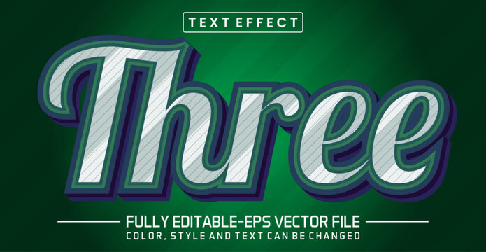 Editable Three text style effect - text style Concept