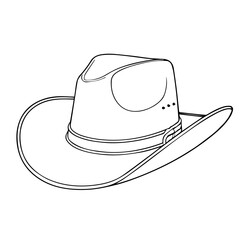 Contour image of a man's hat on a white background. Vector illustration, print for background, print on fabric, paper, wallpaper, packaging.