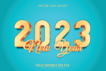 New year 2023 3d editable vector text effect 