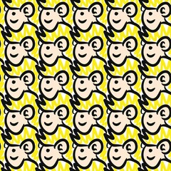 seamless pattern of cute man cartoon