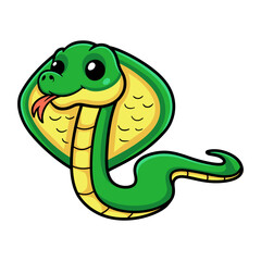 Cute little cobra snake cartoon