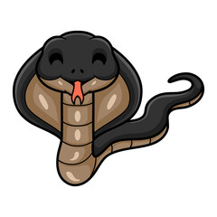 Cute javan spitting cobra cartoon