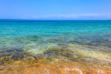 View over beach of the Indian ocean on Prison island, Zanzibar, Tanzania