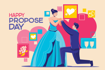 Happy propose day vector illustration design