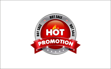 Hot sale and hot promotion sign graphic vector illustration design template