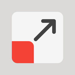 Maximize icon in flat style about user interface, use for website mobile app presentation