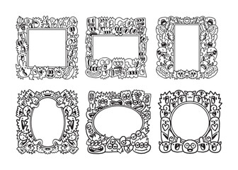 Hand drawn Abstrack doodle art frame Collection