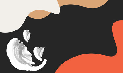 abstract black background with watercolor white. Vector illustration